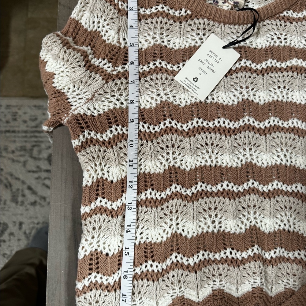 Hippie Rose Brown and Cream Knit Top - Picture 6 of 10